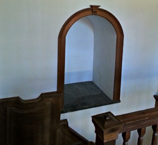 front hall alcove from top of stairs